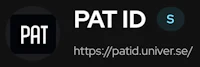 the logo for pat id on a black background