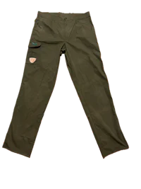 a pair of green pants with a pocket on the side