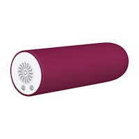 a red and white cylinder on a white background