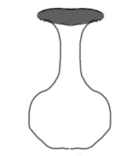 a black and white drawing of a vase