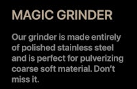 a black background with the words magic grinder