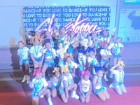 a group of cheerleaders posing for a photo