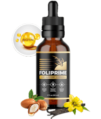 a bottle of folliprime with almonds and honey