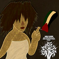 a drawing of a woman smoking a cigarette