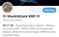 a tweet with the words mackattack xrp