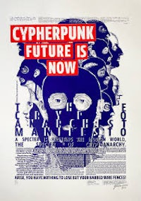 a poster with the words cyberpunk future is now