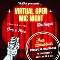 virtual open mic night flyer