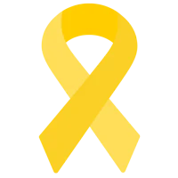 a yellow ribbon on a black background