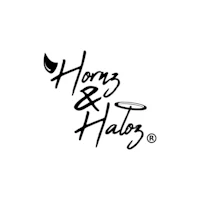 a black and white logo for horns and halos