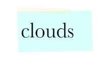 a note with the word clouds on it