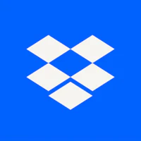the dropbox logo on a blue background