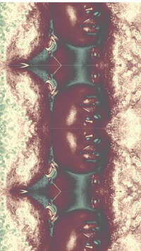 an image of a woman's face in red and green