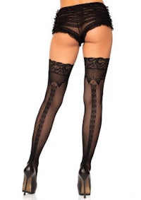 black lace thigh high stockings