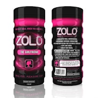 a bottle of zolo with a pink label
