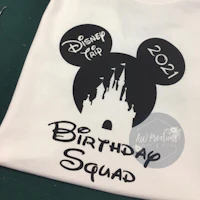 a t - shirt that says disney birthday squad 2020