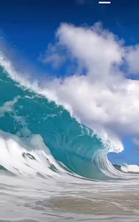 a screenshot of an ocean wave on a beach