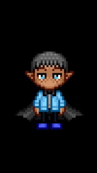 an image of a pixel character with blue eyes