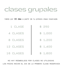 a black and white poster with the words classes grupales