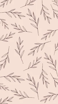 a seamless pattern of leaves on a beige background