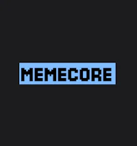 memecore logo on a black background