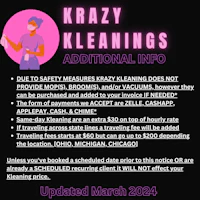 a flyer with the words krazy cleanings