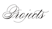 a black and white logo with the word projects