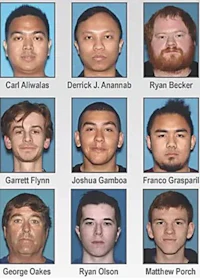 a group of young men are shown in a poster