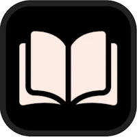 a black and white icon of an open book