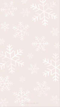 white snowflakes on a pink background