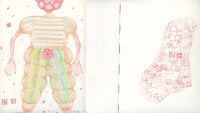 a book with a drawing of a man and a woman