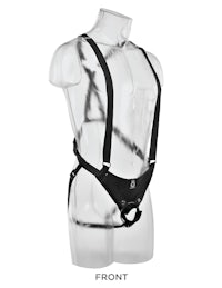 a mannequin mannequin wearing a black harness