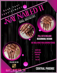a flyer for nay nailed it nail salon