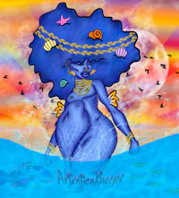an illustration of a mermaid in the ocean