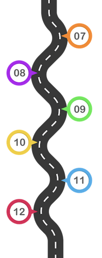 a diagram of a road with numbers on it