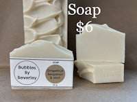 a bar of soap with the words'soap $ 6'