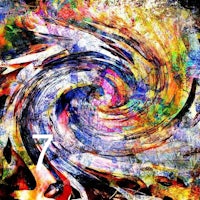 an abstract painting of a swirling spiral