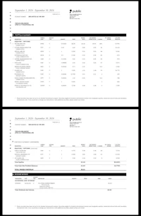 a black and white image of a financial report
