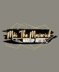 the logo for mai the maverick makeup artist