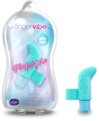 a package of fingervibe with a blue toy in it