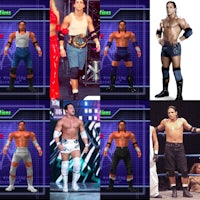 wwe wrestlers in different poses