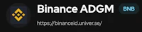 the logo for binance adgm on a black background