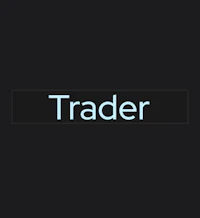 the word trader on a black background