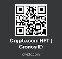 a qr code with the words cryptcom nft 1 cronos id