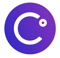 a purple and purple circle with the letter c