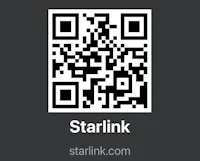 starlink com qr code on a black background