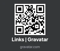 linksgravatar qr code on a black background