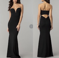 black strapless mermaid prom dress