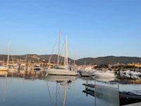 a boat docked in the water