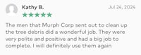 a review of the men of murphy corp cleaning a tree