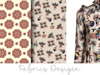 a shirt with a pattern of a cat and a giraffe